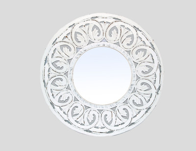 

The Urban Store TUS-MR-14 Decorative Mirror(Round Finish : Antique White)