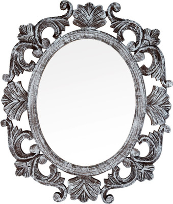 

The Urban Store TUS-MR-09 Decorative Mirror(Oval Finish : Antique Shabby white)