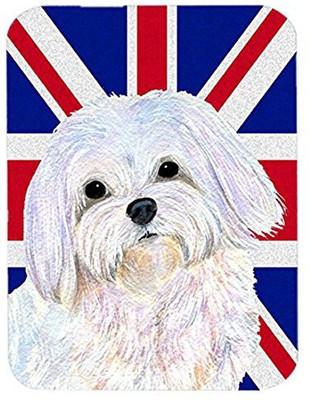 

Caroline's Treasures Maltese with English Union Jack British Flag Mouse Pad/Hot Pad/Trivet - SS4924MP Mousepad(Multicolor)