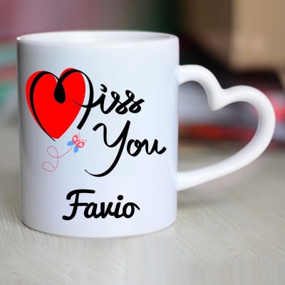 CHANAKYA I Miss You Favio Heart Handle mug Ceramic Coffee Mug(350 ml)