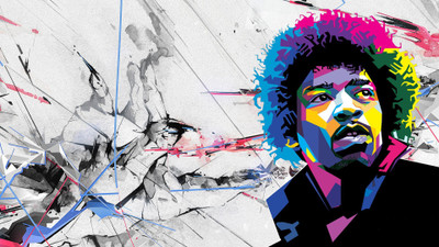 

KumkumArts Jimi Hendrix Poster 12 x 18 Inch, Vintage Quality Image, Gloss Paper, Unframed, Qty 1 Paper Print(18 inch X 12 inch, Rolled)