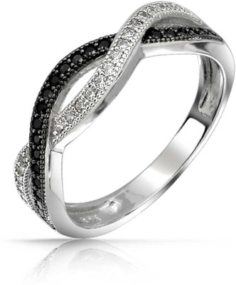 

Bling Jewelry Sterling Silver Cubic Zirconia Rhodium Plated Ring, Black