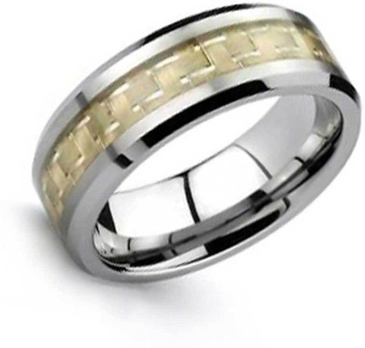 

Bling Jewelry Tungsten Silver Plated Ring, Yellow