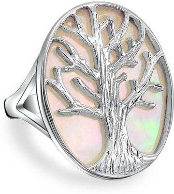 

Bling Jewelry Sterling Silver Mother of Pearl Sterling Silver Plated Ring, White