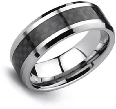 

Bling Jewelry Tungsten Silver Plated Ring, Black