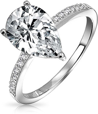 

Bling Jewelry Sterling Silver Cubic Zirconia Rhodium Plated Ring