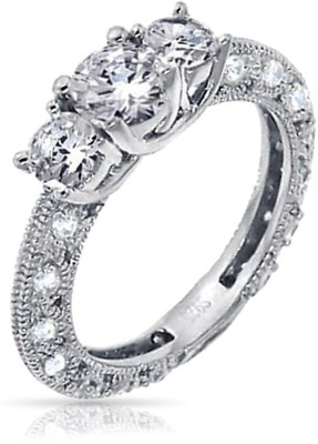

Bling Jewelry Sterling Silver Cubic Zirconia Rhodium Plated Ring
