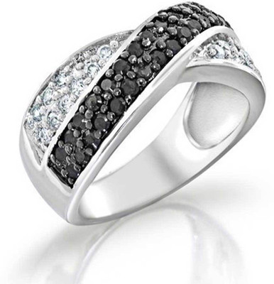 

Bling Jewelry Sterling Silver Cubic Zirconia Sterling Silver Plated Ring, Black