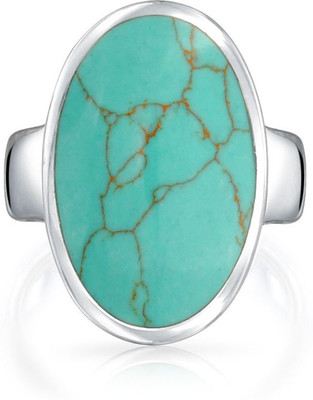 

Bling Jewelry Sterling Silver Turquoise Sterling Silver Plated Ring, Blue