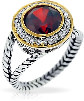 

Bling Jewelry Sterling Silver Cubic Zirconia Sterling Silver Plated Ring, Red