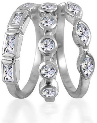 

Bling Jewelry Sterling Silver Cubic Zirconia Sterling Silver Plated Ring Set