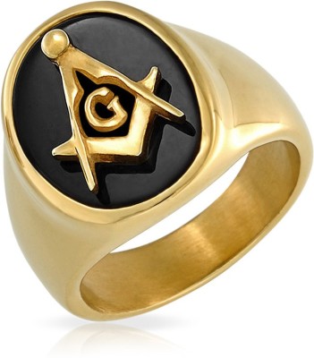 

Bling Jewelry Silver Onyx Gold-plated Plated Ring, Yellow