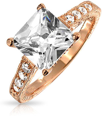 

Bling Jewelry Sterling Silver Cubic Zirconia Gold-plated Plated Ring, Pink
