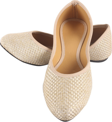 

DFR Ethnic Jute Jutis For Women(Beige, 01 cream