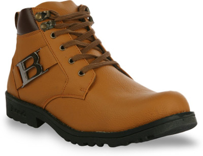 

CoolSwagg Men's High Ankle Length Long Leather Boots For Men(Tan