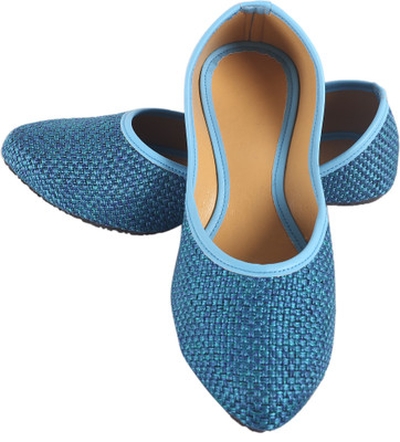 

DFR Ethnic Jute Jutis For Women(Blue, 01 aqua