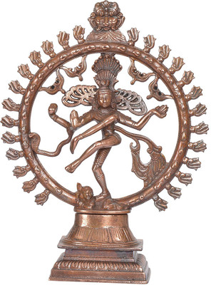 

HOUZZPLUS Handicraft Cast Iron Dancing Natraaj Idol for Room & office Decor ,Home Temple decor Decorative Showpiece - 36 cm(Cast Iron, Brown)