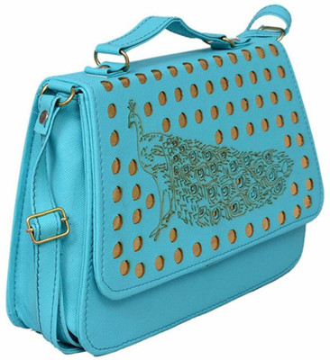 

R&R ASSOCIATES Girls Casual Blue PU Sling Bag