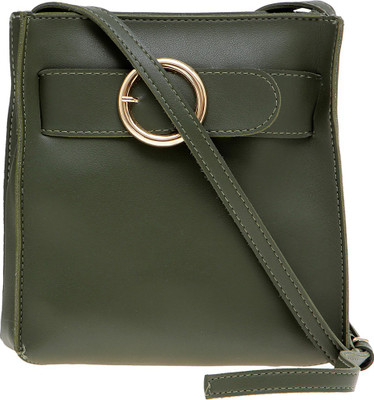 

Satchel Bags Women Casual Green PU Sling Bag