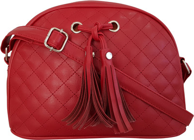

Toteteca Bag Works Women Casual Red PU Sling Bag