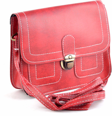 

Urbantra Girls Casual Red Leatherette Sling Bag