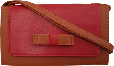 

Toteteca Bag Works Women Casual Red, Brown PU Sling Bag, Brown;red