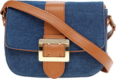 

Satchel Bags Women Casual Blue PU Sling Bag
