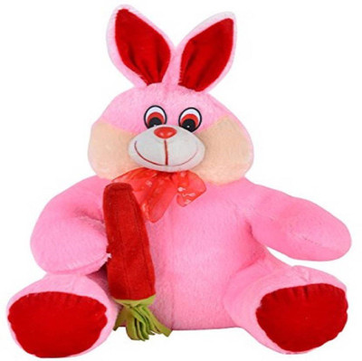 KHATU SHYAM ENTERPRISES Rabbit with carrot 35cm - 35 cm (Pink) - 35 cm(Pink)