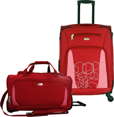 

TIMUS Morocco Spinner Red 65 cm 4 Wheel Strolley Suitcase & Morocco Plus Red 55 cm 2 Wheel Duffle Trolley For Travel Set Of 2 ( Medium Check-in Luggage ) Expandable Check-in Luggage -  inch(Red