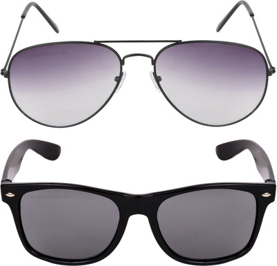 

Aligatorr Wayfarer, Aviator Sunglasses(Grey, Black