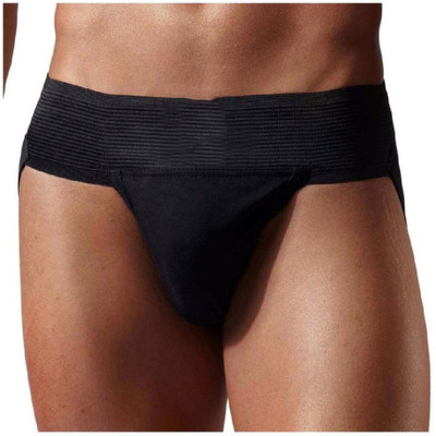 

Xfinity Fitness Black Rlon Frenchie Athletic gym supporter  for men 100% cotton for cricket and gym protective wear Abdomen Support (, Black