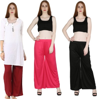 MARAMI Regular Fit Women Maroon, Black, Pink Trousers