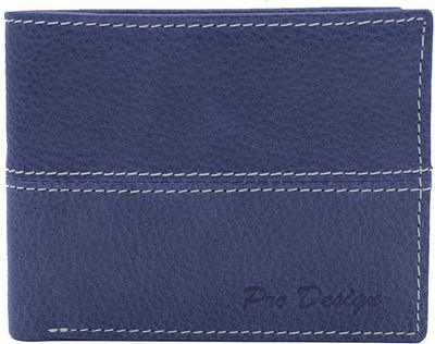 

Pro Design Men Blue Genuine Leather Wallet(5 Card Slots)
