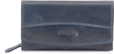 

Calfnero Women Blue Genuine Leather Wallet(6 Card Slots), Navy
