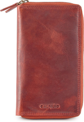 

Calfnero Women Brown Genuine Leather Wallet(15 Card Slots), Cognac