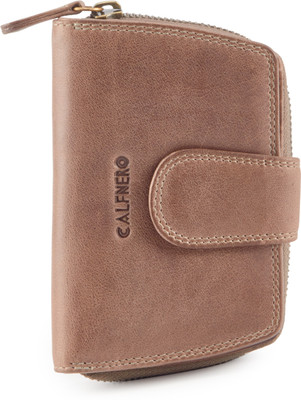

Calfnero Women Brown Genuine Leather Wallet(5 Card Slots), Camel