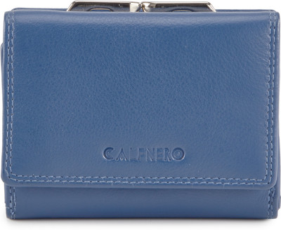

Calfnero Women Blue Genuine Leather Wallet(5 Card Slots)