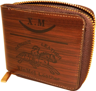 

Bovi'S Men Brown Artificial Leather, Fabric Wallet(8 Card Slots)