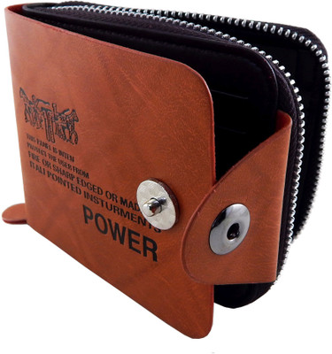 

Bovi'S Men Tan Artificial Leather, Fabric Wallet(8 Card Slots)