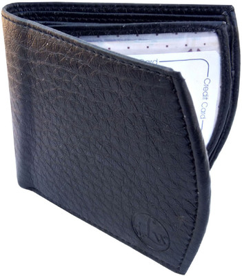 ilw Men Black Genuine Leather Wallet(6 Card Slots)