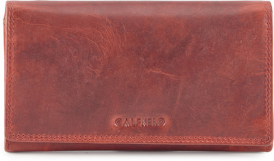 

Calfnero Women Red Genuine Leather Wallet(7 Card Slots)