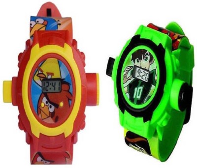 Kaira Combo Pair Angry Birds + Ben 10 Kids Projector Watch with 24 Cartoon Images Watch  - For Boys & Girls   Watches  (Kaira)