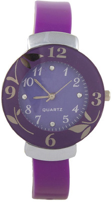 

Talgo New Arrival Festive Season Special TGFLPL Flower Leaf Printed On Round Shaped Dial Purple Color New Trendy Stylish Rubber Streaped TGFLPL Watch - For Girls