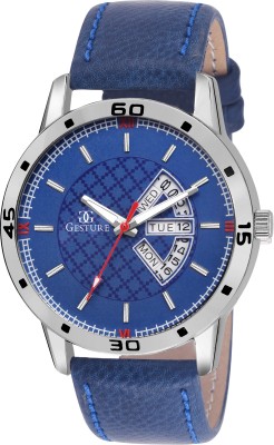 Gesture 1104- Blue Day And Date Strap Watch  - For Men   Watches  (Gesture)