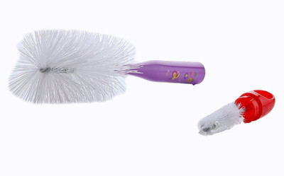 

Baybee 2 in 1 Premium Feeding Bottle & Nipple Cleaning Brush(Violet, Red), Red;violet