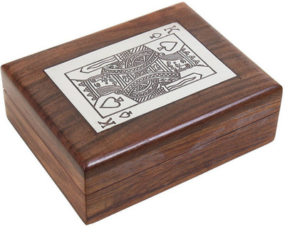 

Craftuno Handcrafted Wooden Playing Card Box(Brown)