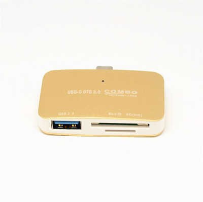 

Microware USB 3.0 HUB with SD/TF OTG SD Smart Combo Card Reader(Golden)