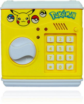 

Toys Factory Piggy Bank In Smart Action Pokemon Cartoon Print Coin Bank(Yellow, White)