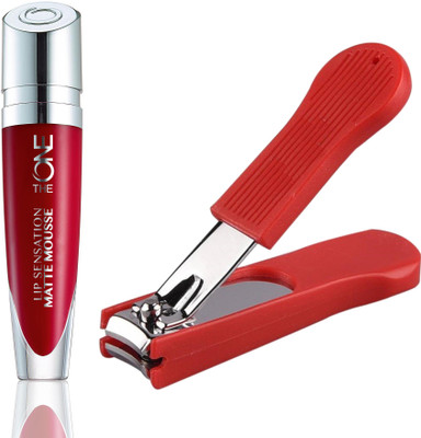 Oriflame Sweden The ONE Lip Sensation Matte Mousse 5ml (Rouge Suede - 31951) With Nail Cutter(Set of 2)