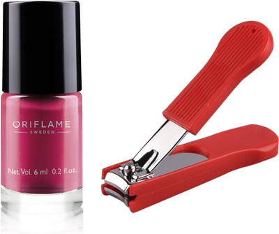

Oriflame Sweden Pure Colour Nail Polish Mini (Ruby Pink - 33074) With Nail Cutter(Set of 2)